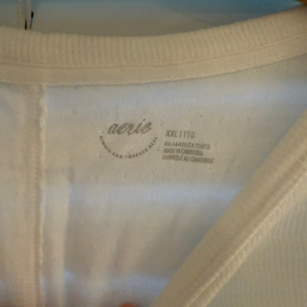 Aerie White Long Sleeve top XXL - Picture 3 of 3